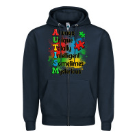 Navy always unique autism Zipper Hoodie - OliviaCreatesArt
