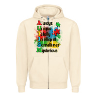 Sandshell always unique autism Zipper Hoodie - OliviaCreatesArt