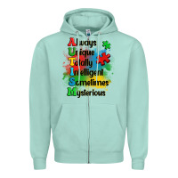 Seafoam always unique autism Zipper Hoodie - OliviaCreatesArt