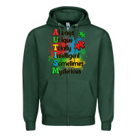 Sports Green always unique autism Zipper Hoodie - OliviaCreatesArt