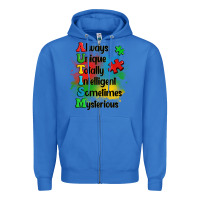 True Royal always unique autism Zipper Hoodie - OliviaCreatesArt