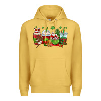 Antique Gold christmas santa claus coffee cups Premium Hoodie - OliviaCreatesArt