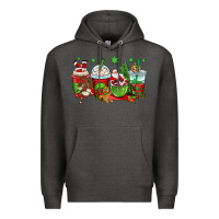 Charcoal Heather christmas santa claus coffee cups Premium Hoodie - OliviaCreatesArt