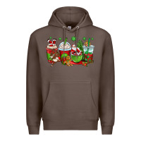 Coffee christmas santa claus coffee cups Premium Hoodie - OliviaCreatesArt