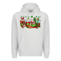 Dove Grey christmas santa claus coffee cups Premium Hoodie - OliviaCreatesArt