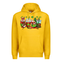 Lemon christmas santa claus coffee cups Premium Hoodie - OliviaCreatesArt