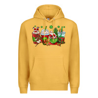 Mustard christmas santa claus coffee cups Premium Hoodie - OliviaCreatesArt