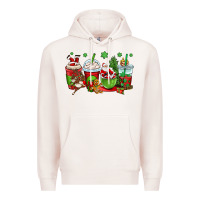 Pale Pink christmas santa claus coffee cups Premium Hoodie - OliviaCreatesArt