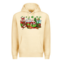 Pina Colada christmas santa claus coffee cups Premium Hoodie - OliviaCreatesArt