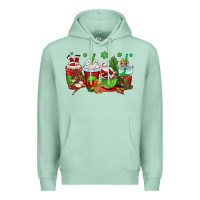 Seafoam christmas santa claus coffee cups Premium Hoodie - OliviaCreatesArt