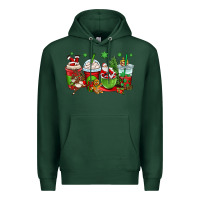 Sports Green christmas santa claus coffee cups Premium Hoodie - OliviaCreatesArt