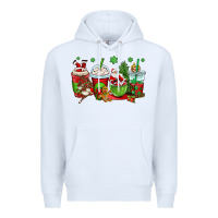 White christmas santa claus coffee cups Premium Hoodie - OliviaCreatesArt