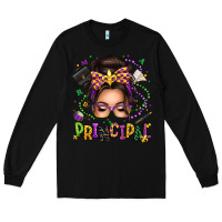 Black mardi gras principal caucasian messy bun Long Sleeve Tee - texasbilliewilder