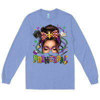Colony Blue mardi gras principal caucasian messy bun Long Sleeve Tee - texasbilliewilder