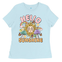 Baby Blue hello sunshine Ladies Tee - MaliasSmallBusiness