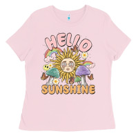 Bubblegum Pink hello sunshine Ladies Tee - MaliasSmallBusiness