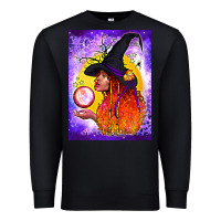 Black witch with crystal ball air freshener Premium Sweatshirt - BundleAndBundleShop