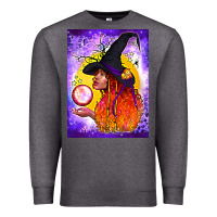 Charcoal Heather witch with crystal ball air freshener Premium Sweatshirt - BundleAndBundleShop