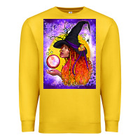 Lemon witch with crystal ball air freshener Premium Sweatshirt - BundleAndBundleShop