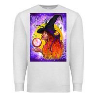 Oatmeal Heather witch with crystal ball air freshener Premium Sweatshirt - BundleAndBundleShop