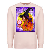 Pale Pink witch with crystal ball air freshener Premium Sweatshirt - BundleAndBundleShop