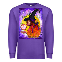 Purple witch with crystal ball air freshener Premium Sweatshirt - BundleAndBundleShop