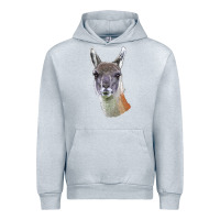 Heather Grey Guanaco Llama Head Urban Hoodie - LillyAllenDesigns
