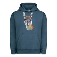 Pigment Midnight Navy Guanaco Llama Head Urban Hoodie - LillyAllenDesigns