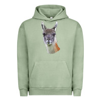 Pigment Oil Green Guanaco Llama Head Urban Hoodie - LillyAllenDesigns