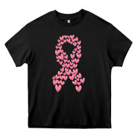 Black breast cancer ribbon Heavy Core Tee - MaliasSmallBusiness