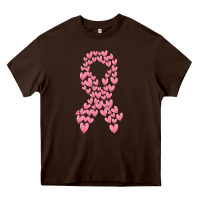 Chocolate Brown breast cancer ribbon Heavy Core Tee - MaliasSmallBusiness