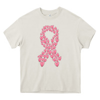 Cream breast cancer ribbon Heavy Core Tee - MaliasSmallBusiness