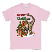 Bubblegum Pink merry christmas brachiosaurus Classic Tee - LillyAllenDesigns