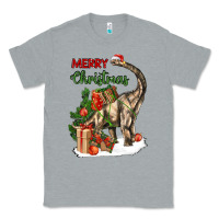 Heather Grey merry christmas brachiosaurus Classic Tee - LillyAllenDesigns