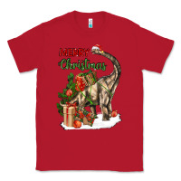Red merry christmas brachiosaurus Classic Tee - LillyAllenDesigns