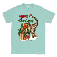 Seafoam merry christmas brachiosaurus Classic Tee - LillyAllenDesigns