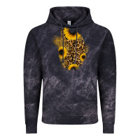 Cloud Black glitter sunflowers leopard patch Vintage Hoodie - RanaPortraitStore