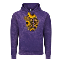 Cloud Purple glitter sunflowers leopard patch Vintage Hoodie - RanaPortraitStore