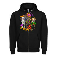 Black little cows and mardi gras party olivia Zipper Hoodie - OliviaCreatesArt