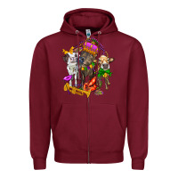 Burgundy little cows and mardi gras party olivia Zipper Hoodie - OliviaCreatesArt