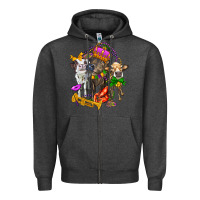 Charcoal Heather little cows and mardi gras party olivia Zipper Hoodie - OliviaCreatesArt