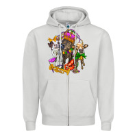 Dove Grey little cows and mardi gras party olivia Zipper Hoodie - OliviaCreatesArt