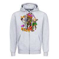 Heather Grey little cows and mardi gras party olivia Zipper Hoodie - OliviaCreatesArt