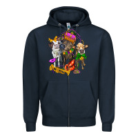 Navy little cows and mardi gras party olivia Zipper Hoodie - OliviaCreatesArt
