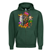 Sports Green little cows and mardi gras party olivia Zipper Hoodie - OliviaCreatesArt