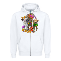 White little cows and mardi gras party olivia Zipper Hoodie - OliviaCreatesArt