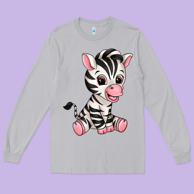 Zebra Long Sleeve Tee Designed By Texasbilliewilder