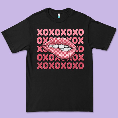 Xoxo Checker Lips Premium Tee Designed By Maliassmallbusiness
