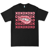 Black xoxo checker lips Premium Tee - MaliasSmallBusiness