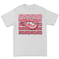 Dove Grey xoxo checker lips Premium Tee - MaliasSmallBusiness